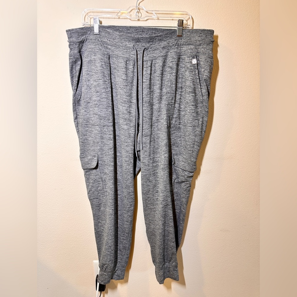 Gray Joggers with Drawstring Waist and Tapered Legs